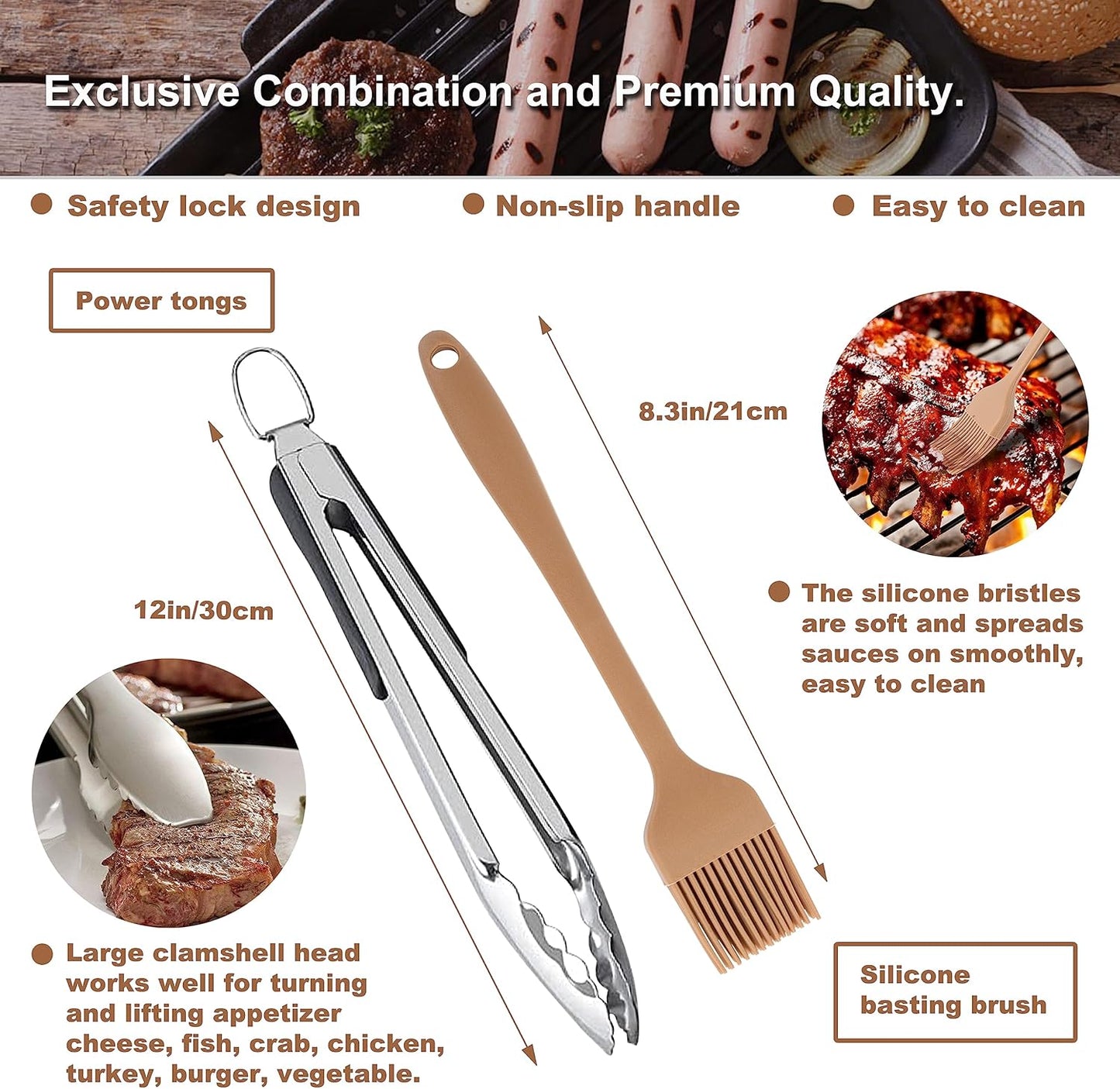 ROMANTICIST Professional 25PCS Stainless Steel Barbecue Spatulas Set.