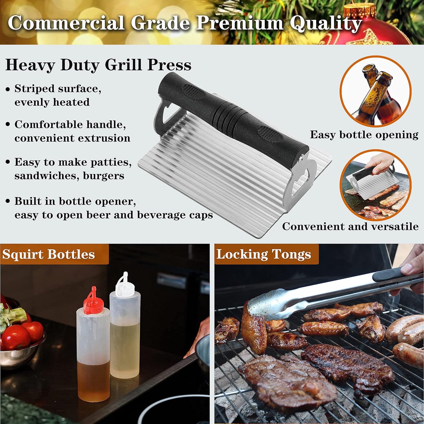 ROMANTICIST Professional Griddle Accessory Set - 30PCS Flat Top Grill Tool Set