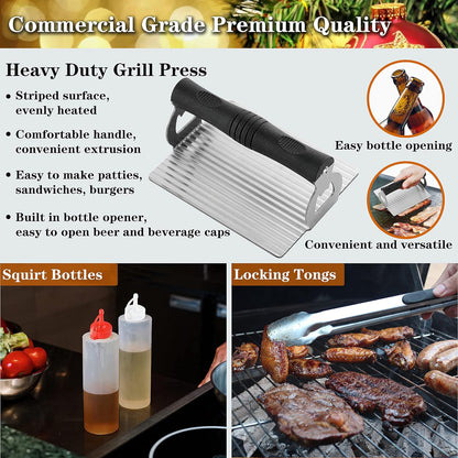 ROMANTICIST Professional Griddle Accessory Set - 30PCS Flat Top Grill Tool Set