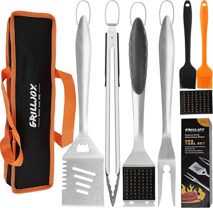 Grilljoy 8PCS Heavy Duty Barbecue Grill Tool Set
