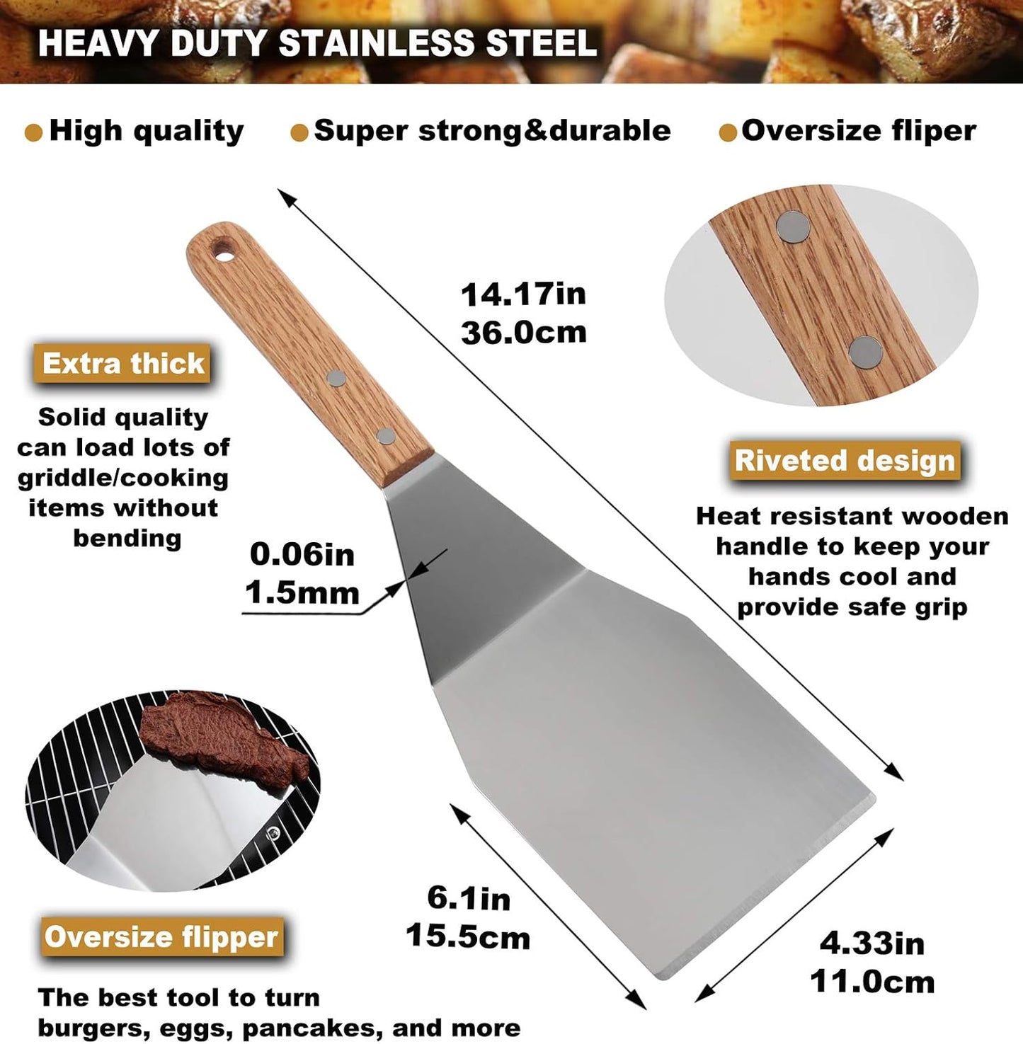 ROMANTICIST 8PCS Professional Griddle Accessory Set