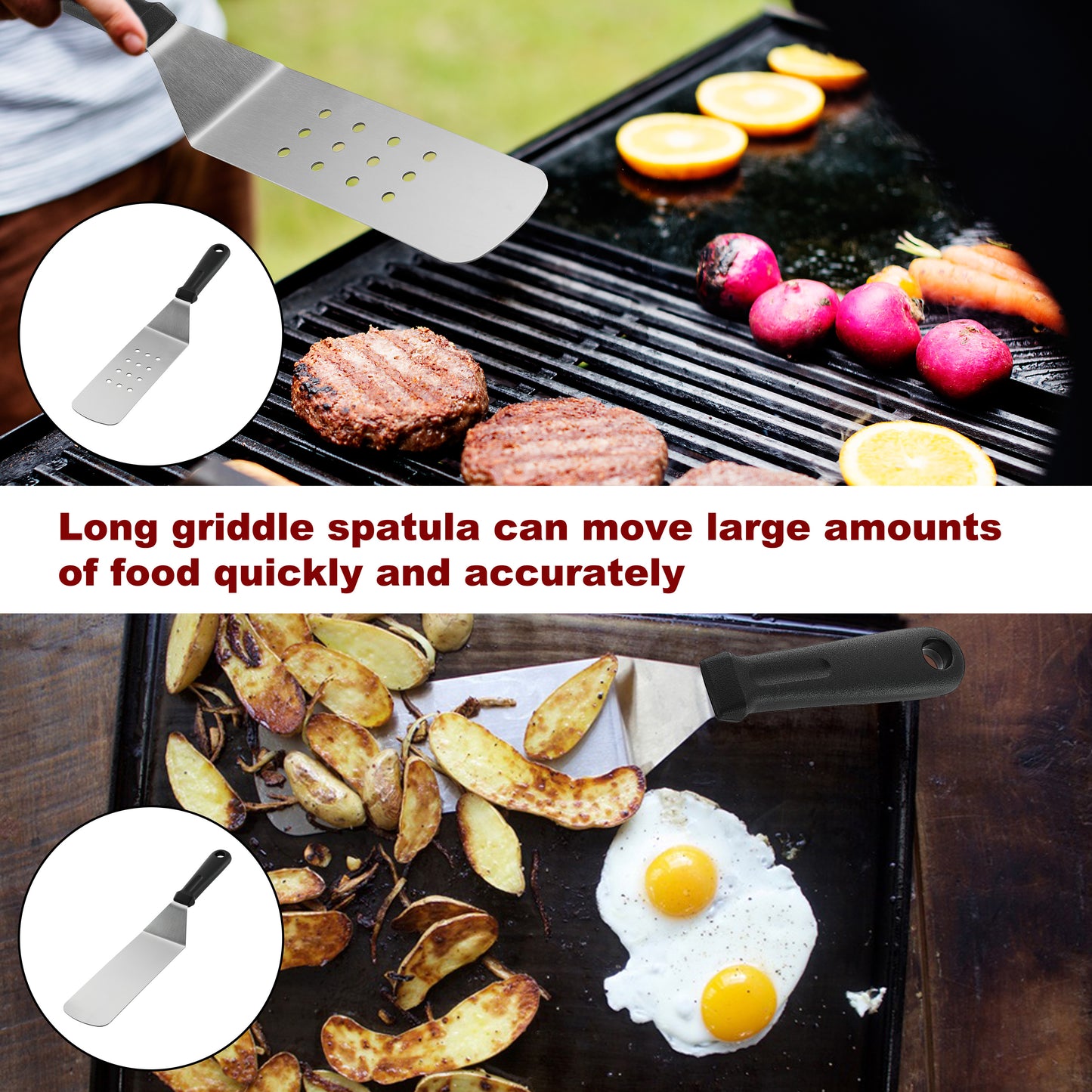 Romanticist 14-Piece Flat Top Griddle Accessory Set | Professional Grill Spatula Accessory Set