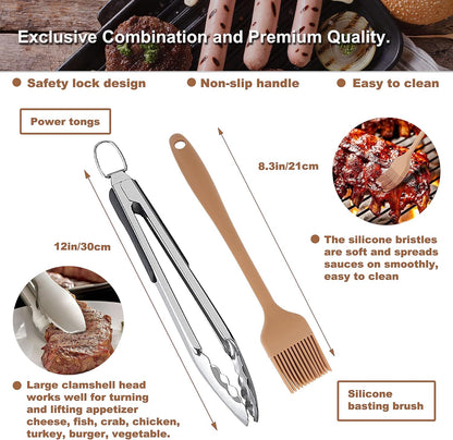 ROMANTICIST Professional 25PCS Stainless Steel Barbecue Spatulas Set.