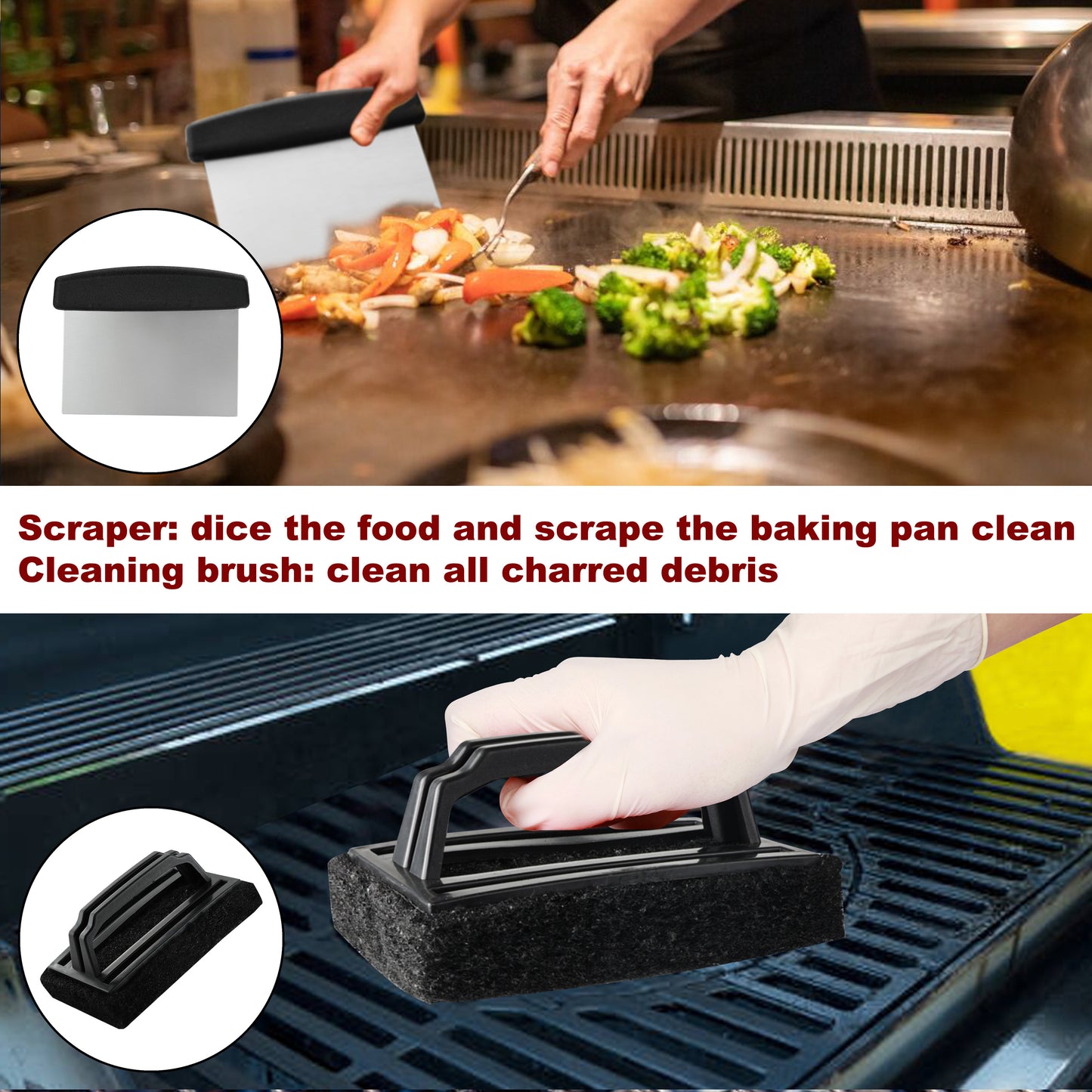 Romanticist 14-Piece Flat Top Griddle Accessory Set | Professional Grill Spatula Accessory Set