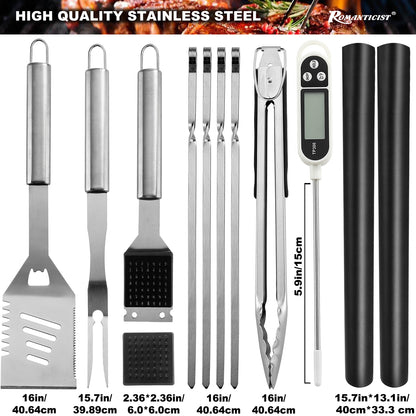 ROMANTICIST 35PCS Barbecue Tool Set with Storage Bag