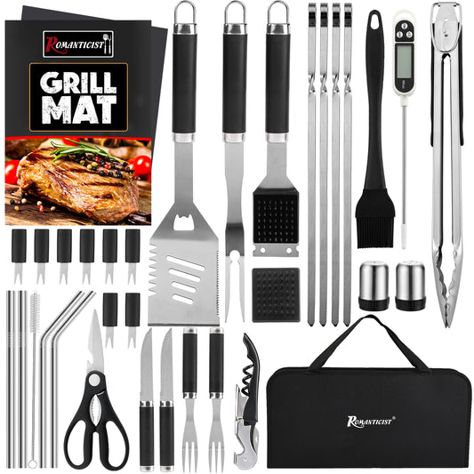 ROMANTICIST 35PCS Barbecue Tool Set with Storage Bag
