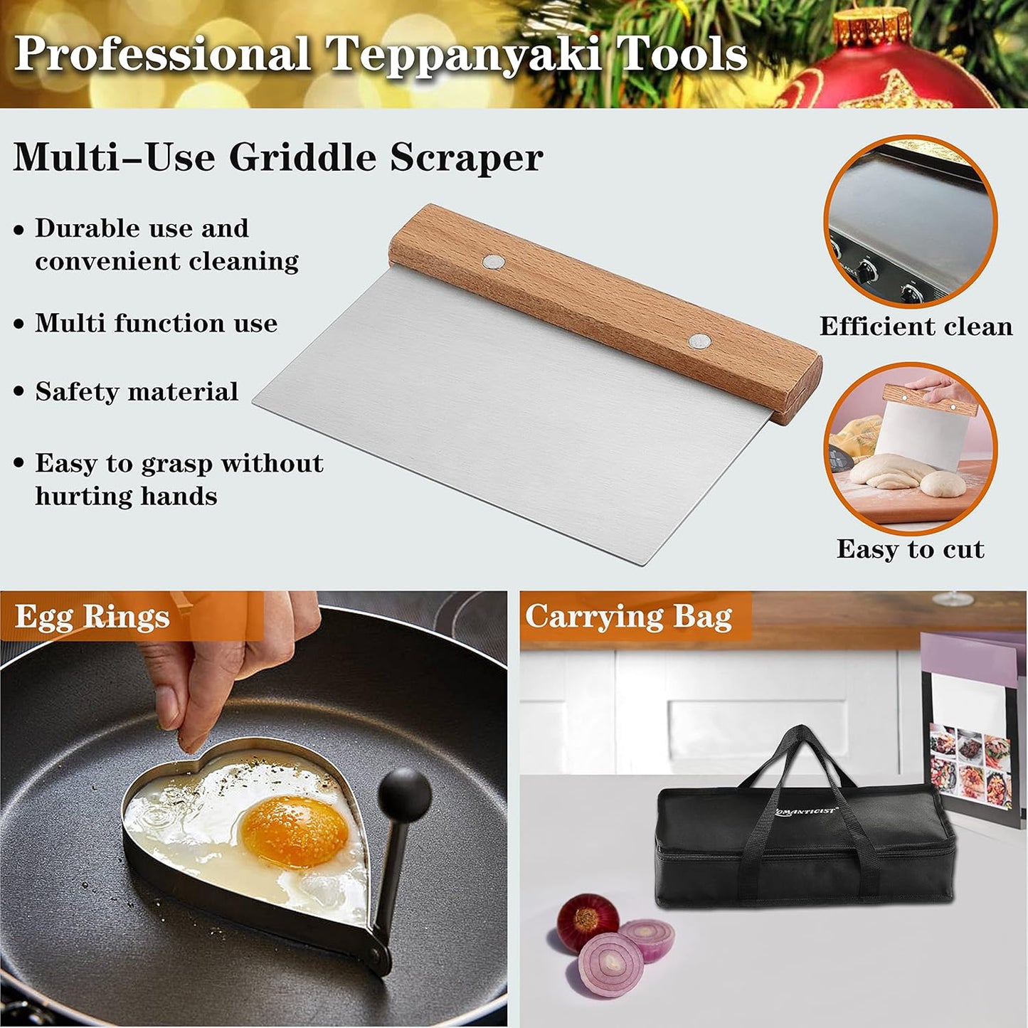 ROMANTICIST Professional Griddle Accessory Set - 30PCS Flat Top Grill Tool Set