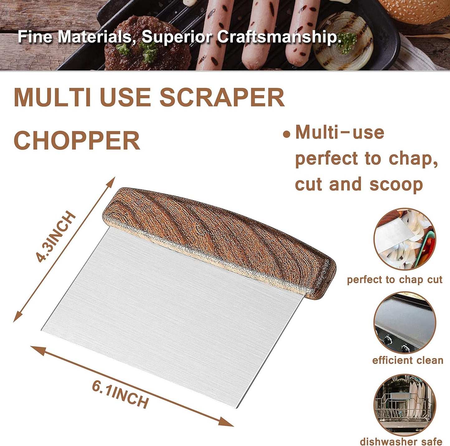 ROMANTICIST Professional 25PCS Stainless Steel Barbecue Spatulas Set.