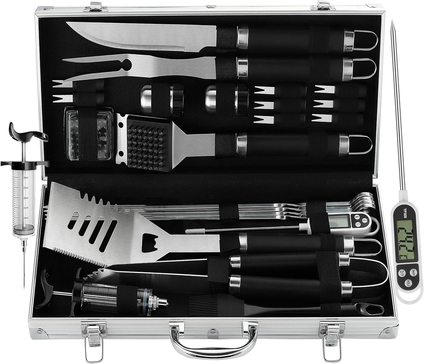 Grilljoy 24PCS Barbecue Tool Set Black
