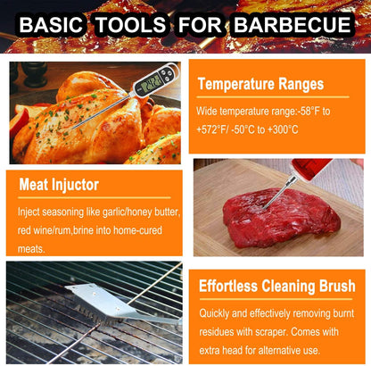 Grilljoy 24PCS Barbecue Tool Set Black