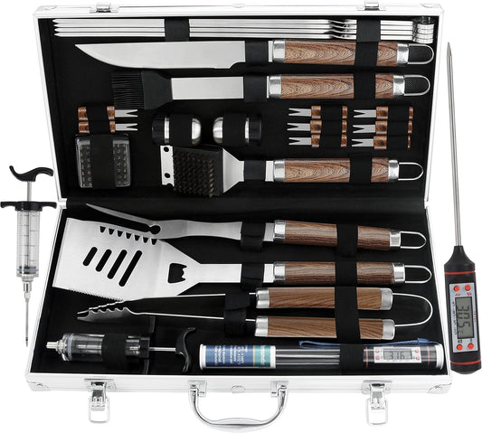 Grilljoy 24PCS Barbecue Tool Set Brown