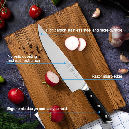 Grilljoy 15PCS Set of Kitchen Knives with Block