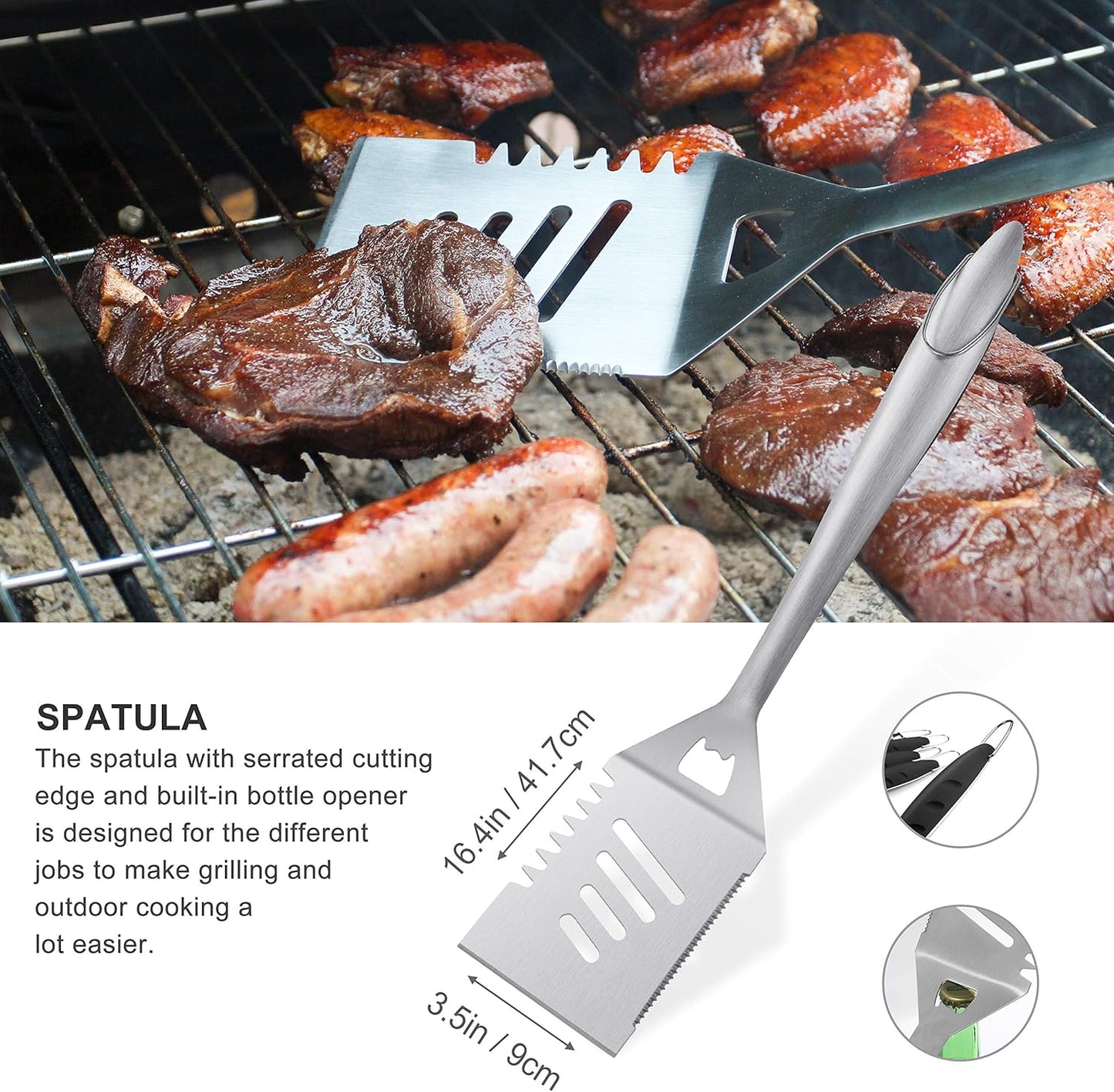 Grilljoy 8PCS Heavy Duty Barbecue Grill Tool Set