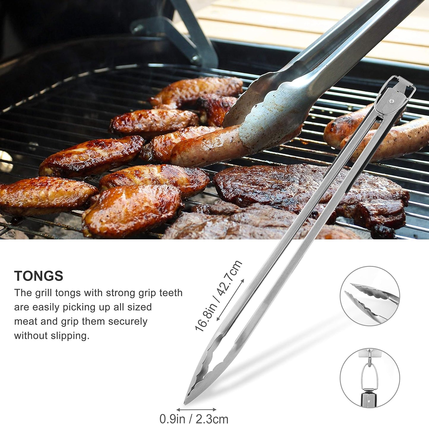 Grilljoy 8PCS Heavy Duty Barbecue Grill Tool Set