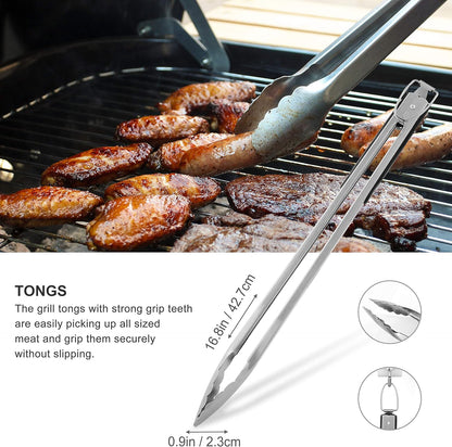 Grilljoy 8PCS Heavy Duty Barbecue Grill Tool Set