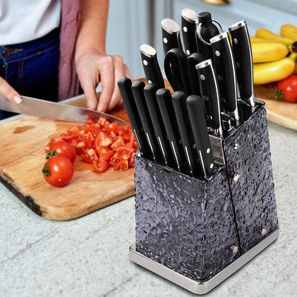 Grilljoy 15PCS Set of Kitchen Knives with Block