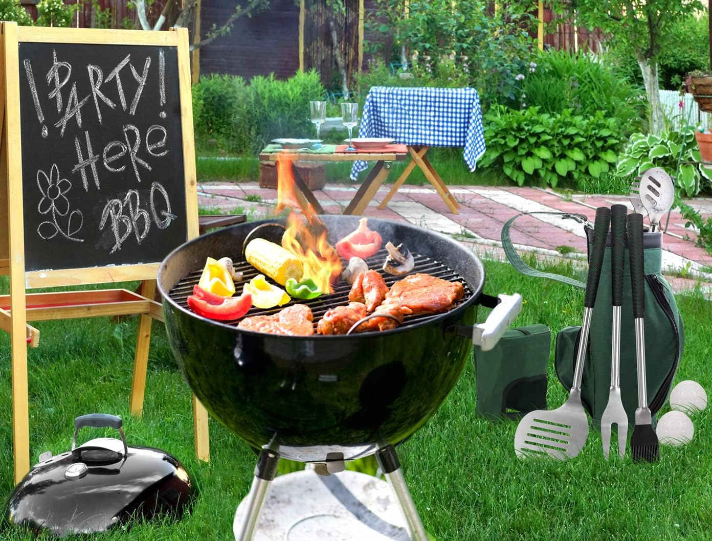 POLIGO 7 Pieces Golf Club Style Barbecue Tool Set, Grilling Tools