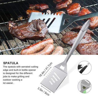Grilljoy 8PCS Heavy Duty Barbecue Grill Tool Set