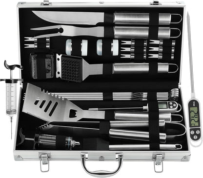 Grilljoy 24PCS Barbecue Tool Set Silver