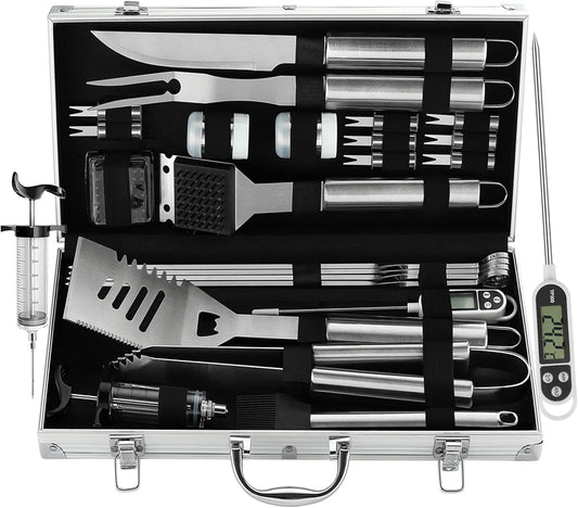 Grilljoy 24PCS Barbecue Tool Set Silver
