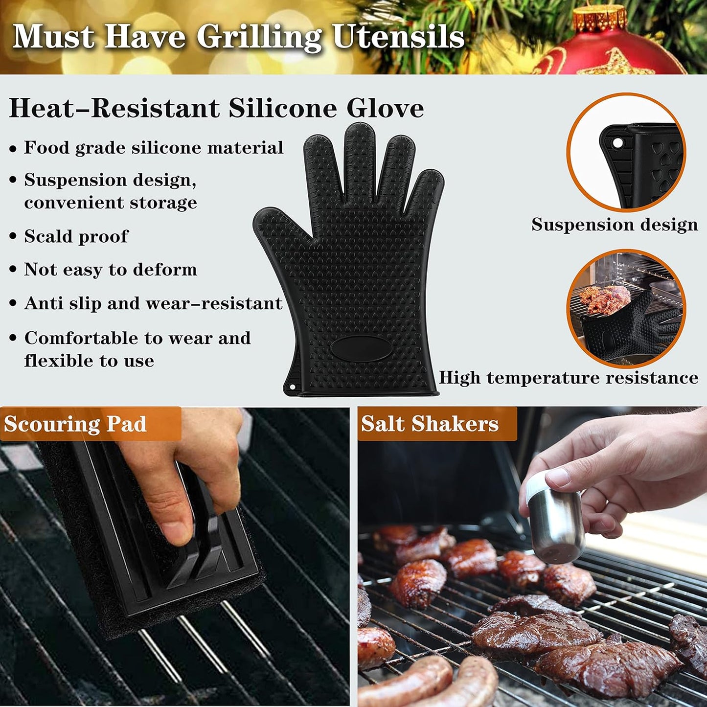 ROMANTICIST Professional Griddle Accessory Set - 30PCS Flat Top Grill Tool Set
