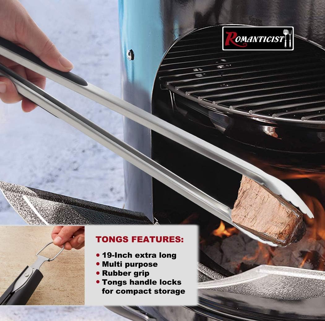 ROMANTICIST 4PCS Chef's BBQ Accessories - Professional BBQ Set