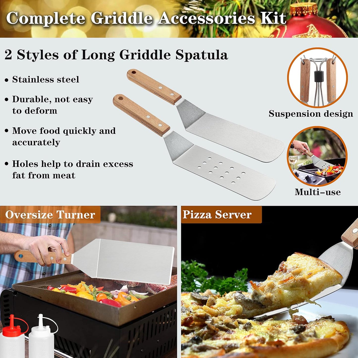 ROMANTICIST Professional Griddle Accessory Set - 30PCS Flat Top Grill Tool Set