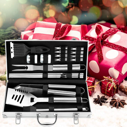 ROMANTIC 20PCS Heavy Duty Barbecue Grill Tool Set in A Case
