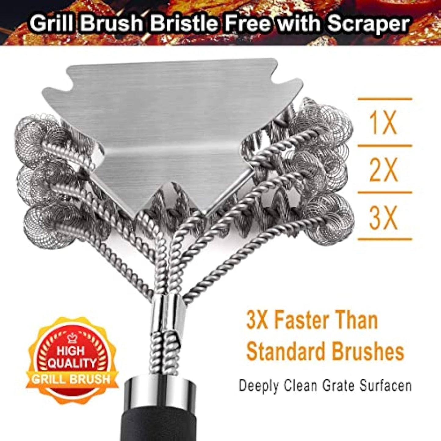 GRILLJOY 18-inch bristle-free grill cleaning brush