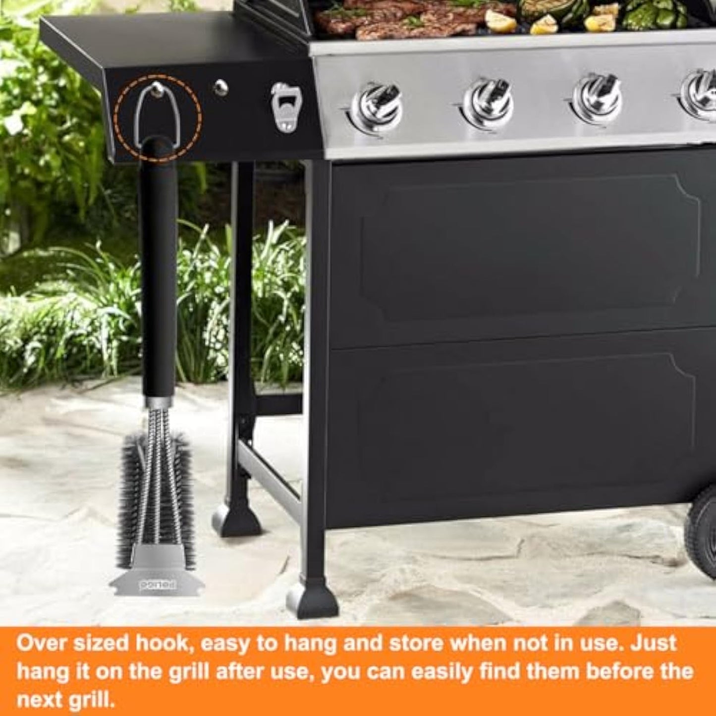 POLIGO Grill Brush and Scraper with Luxury Handle