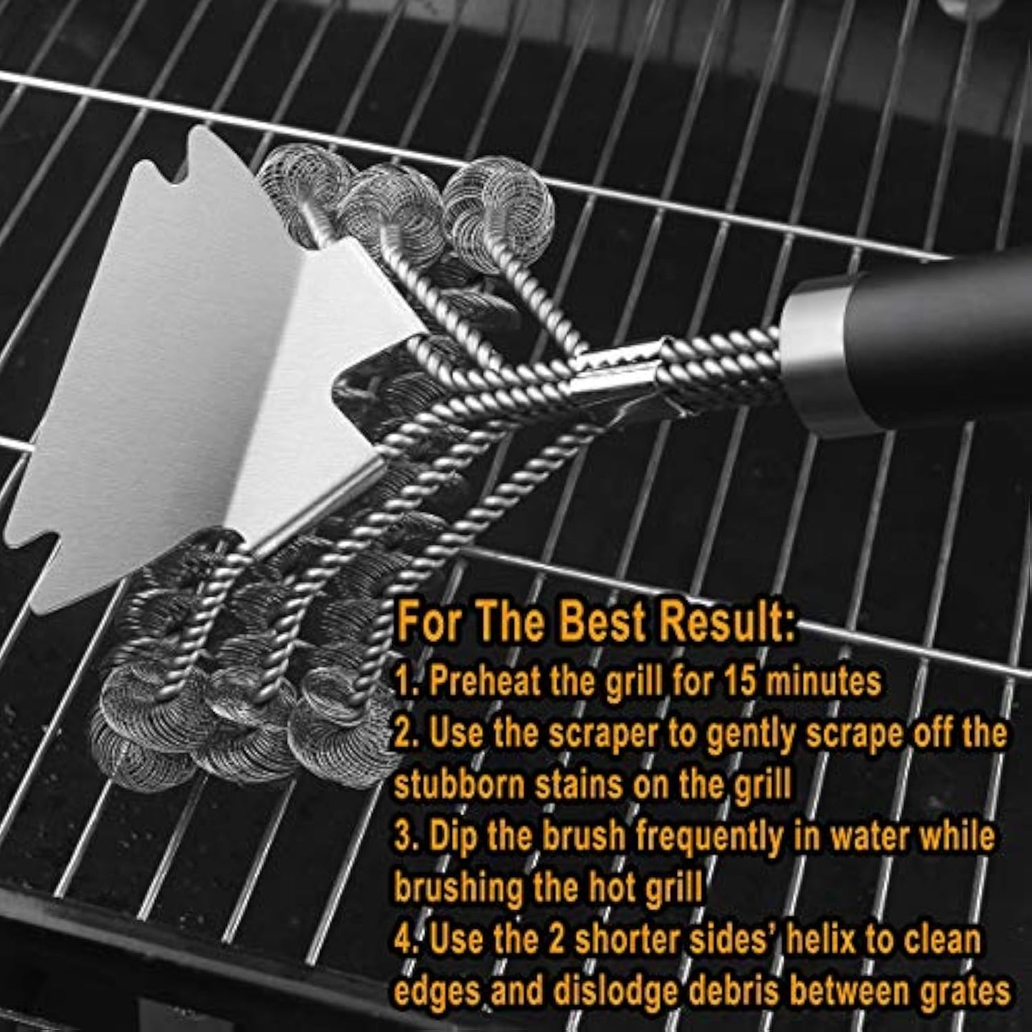 GRILLJOY 18-inch bristle-free grill cleaning brush