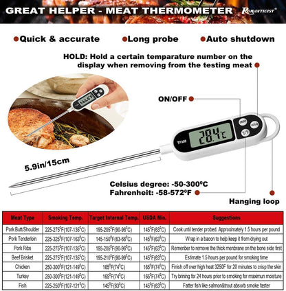 ROMANTICIST 28PCS Barbecue Accessories Set with Thermometer