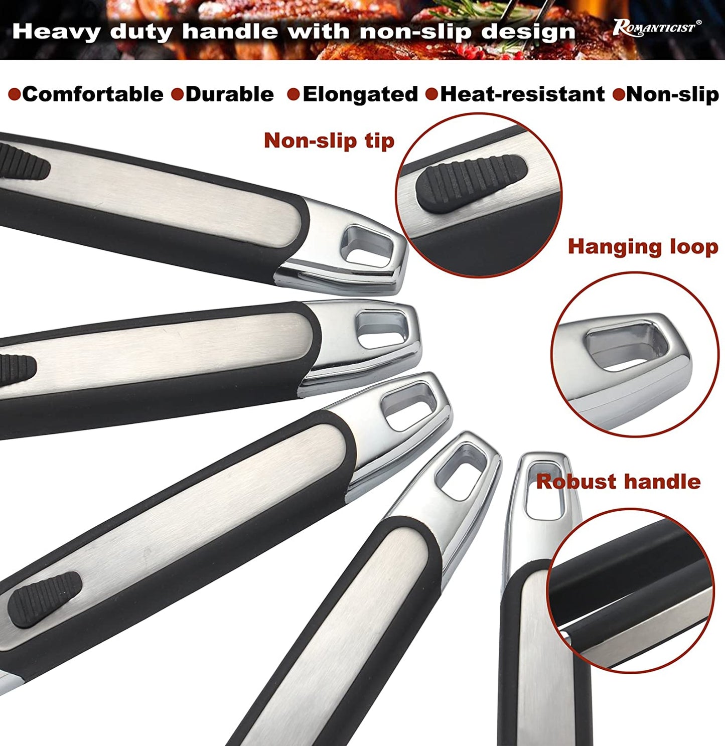 ROMANTICIST 28PCS Barbecue Accessories Set with Thermometer