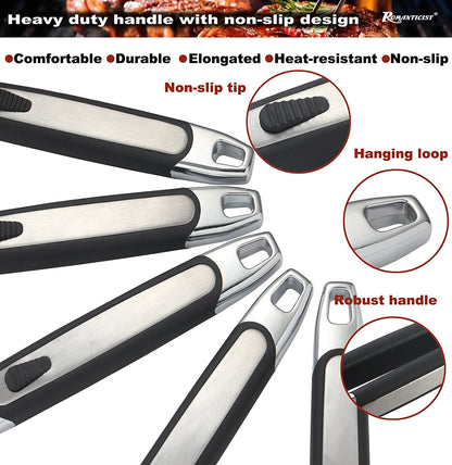 ROMANTICIST 28PCS Barbecue Accessories Set with Thermometer